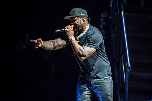 50 Cent plays MidFlorida Credit Union Amphitheatre in Tampa, Florida on Aug. 18, 2023.