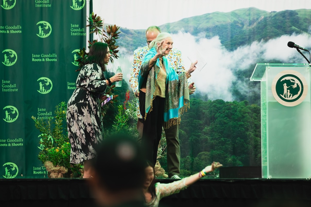 Photos: Dr. Jane Goodall takes the field, talks conservation, at St. Pete's Tropicana Field