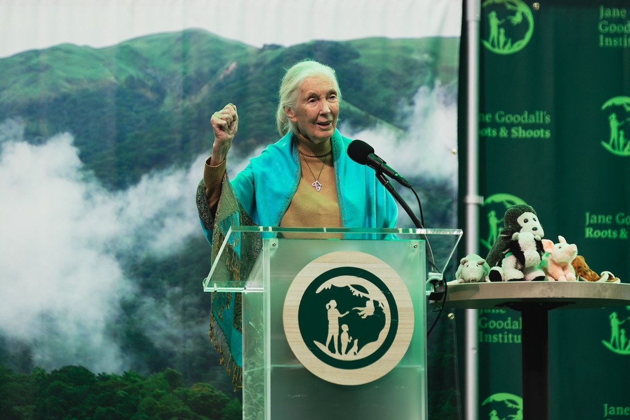 Photos: Dr. Jane Goodall takes the field, talks conservation, at St. Pete's Tropicana Field