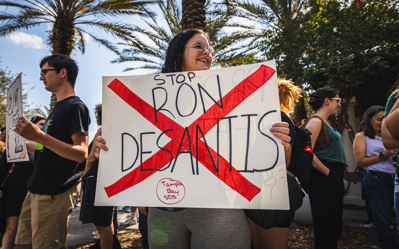 PHOTOS: Hundreds of USF students walk out of classroom in statewide protest against Florida Gov. DeSantis' education policies
