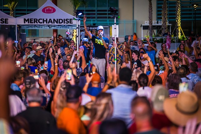 Michael Franti and Spearhead play The Sound in Clearwater, Florida on July 21, 2023.