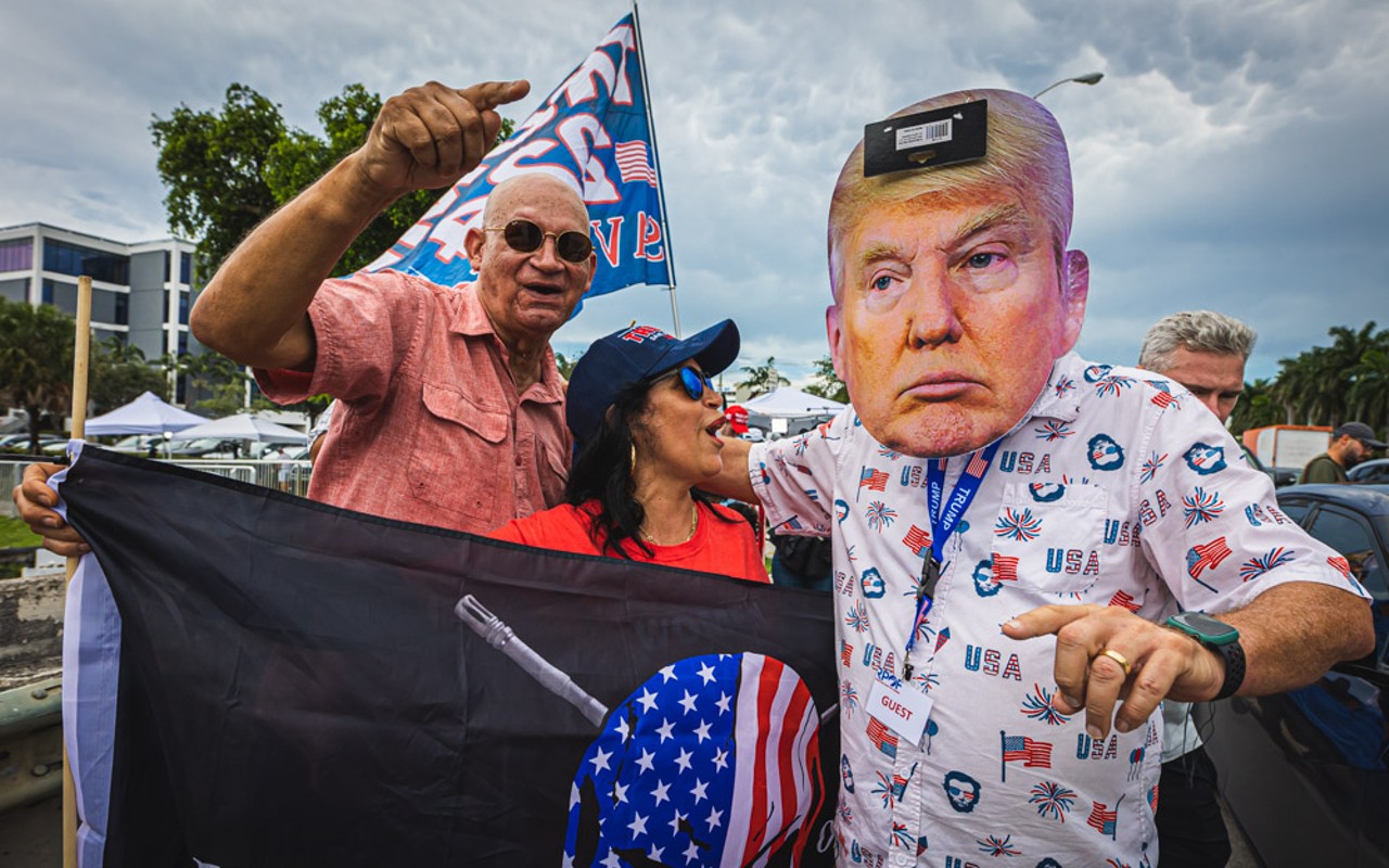 Donald Trump supporters outside Trump National Doral Miami on June 13, 2023.