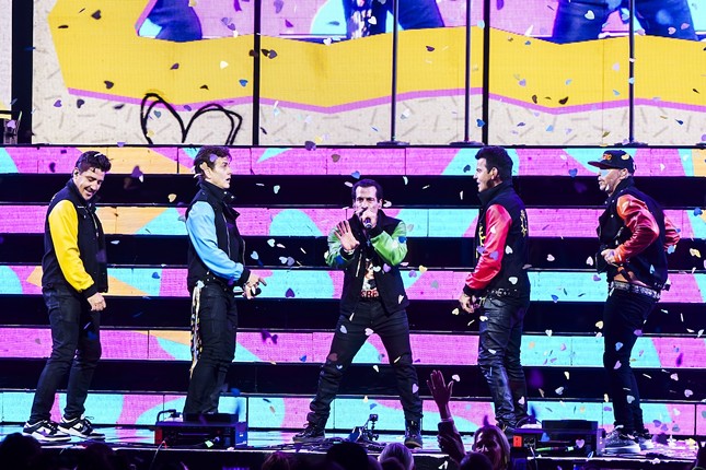 New Kids on the Block plays MidFlorida Credit Union Amphitheatre in Tampa, Florida on July 19, 2024.