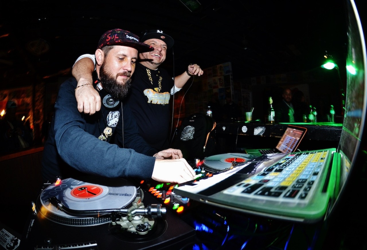 DJ Casper (L) and DJ Danny Vintage @ Ol' Dirty Sundays at Crowbar