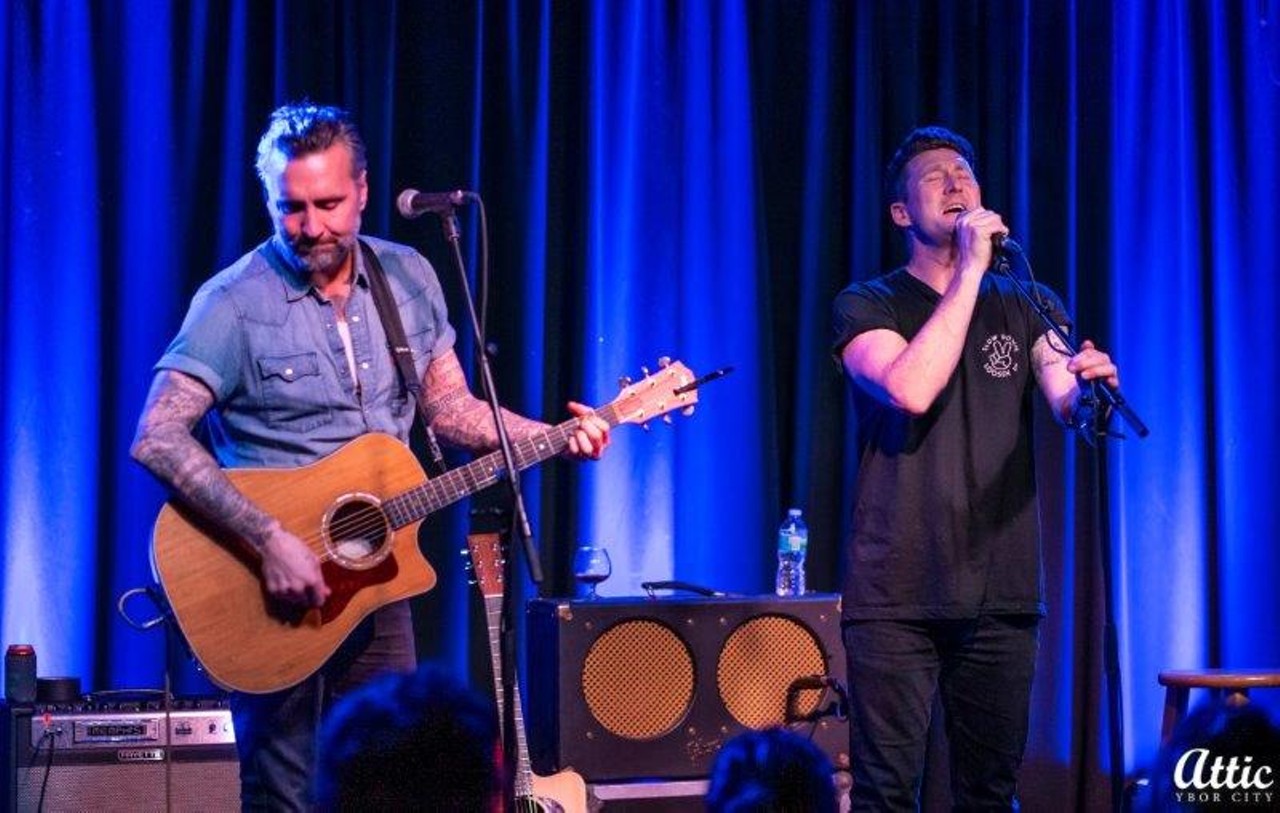 Anberlin's Christian McAlhaney (L) and Stephen Christian @ The Attic at Rock Brothers
