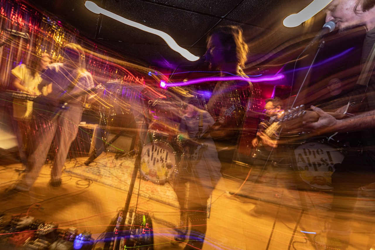 Photos of Tampa indie-rock band DieAlps! releasing a new album in Seminole Heights