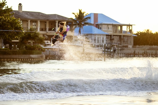 Parks Bonifay wakeboards in Clearwater, Florida, USA on 3 June 2021