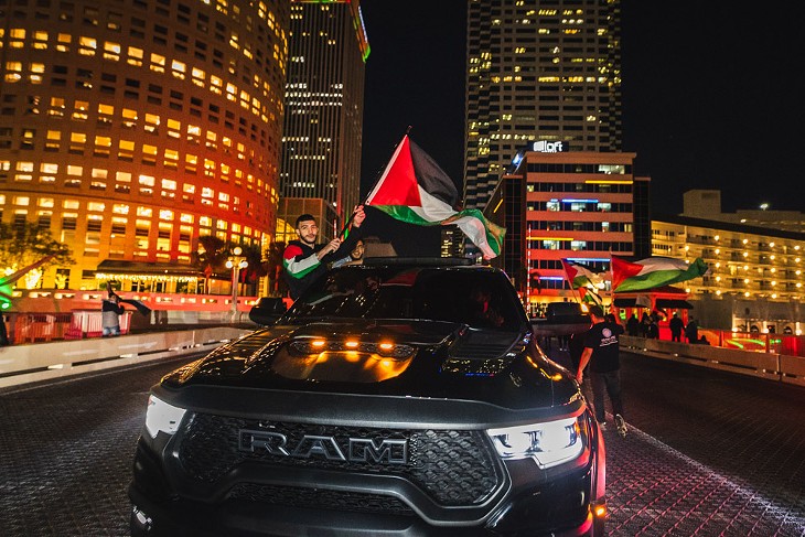 Pro-Palestine activists in downtown Tampa, Florida on Dec. 11, 2023.