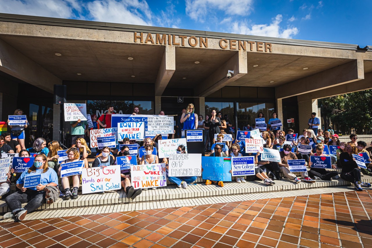Photos: Students, lawmakers, rally as New College board removes President Patricia Okker
