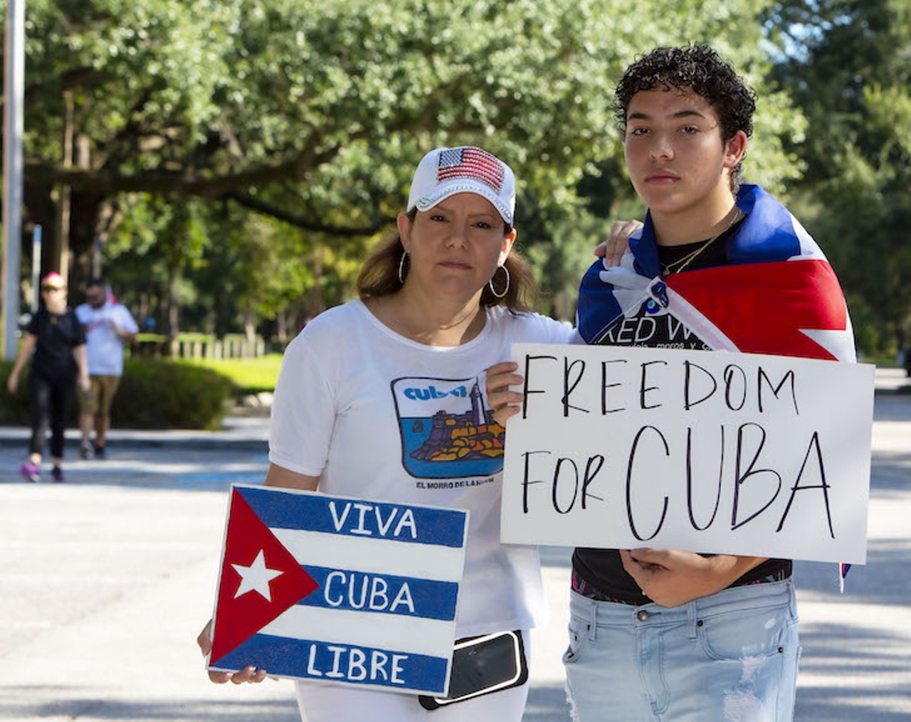 PHOTOS: Tampa Mayor Jane Castor, TPD, march alongside Cuban protesters