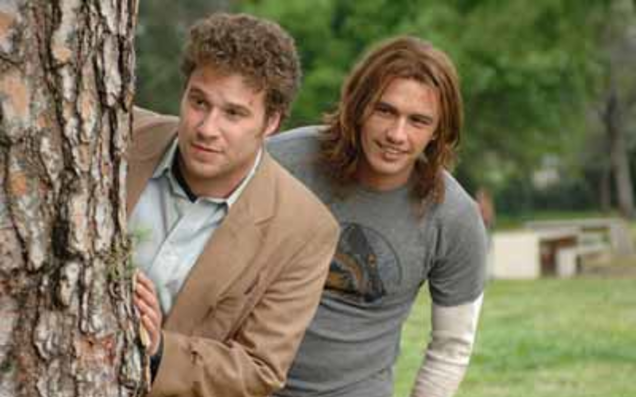 DUDE, YOU THINK THEY SEE US? Seth Rogen (left) and James Franco star as potheads on the run from ruthless killers in the latest Judd Apatow comedy, Pineapple Express.