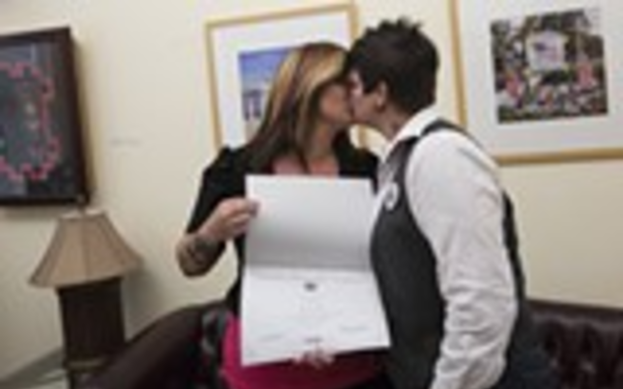 This couple celebrated in Tampa after getting a domestic partner registry