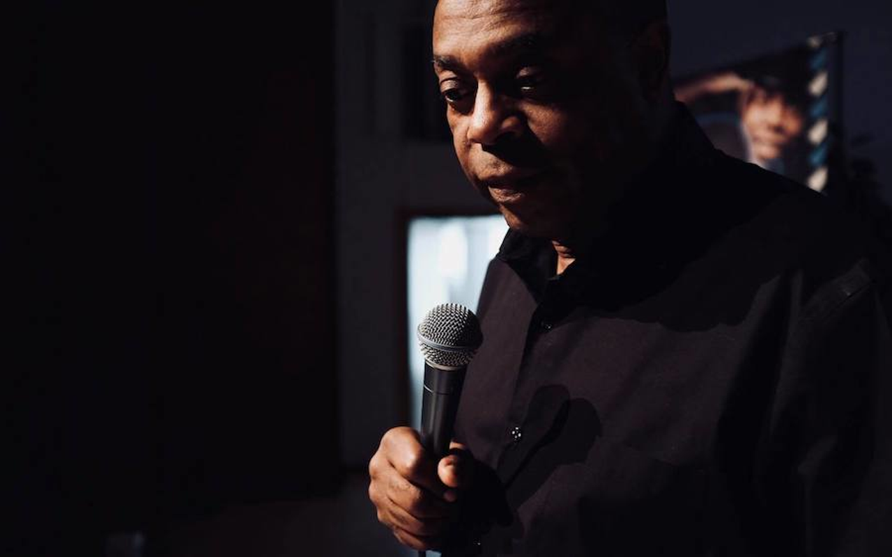 Michael Winslow who performs at Central Park Performing Arts Center in Largo, Florida on Jan. 21, 2022.