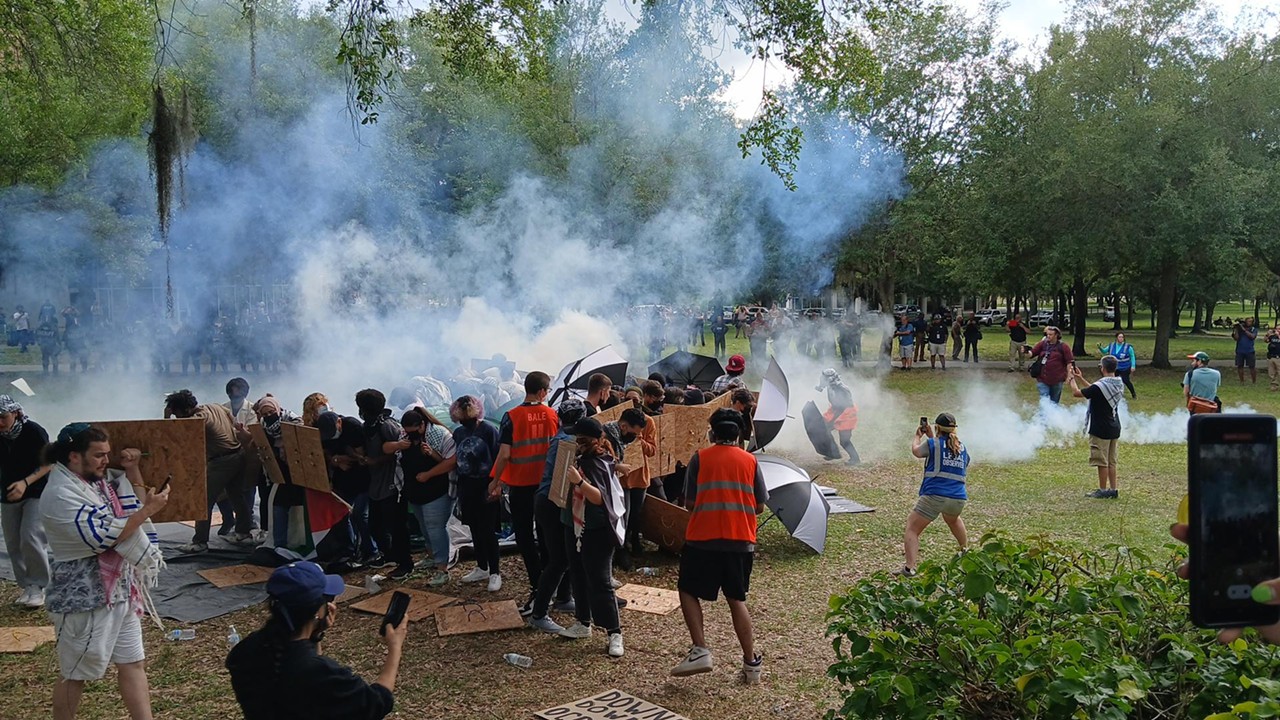 Police tear gas pro-Palestinian protesters at USF's Tampa campus, multiple arrests