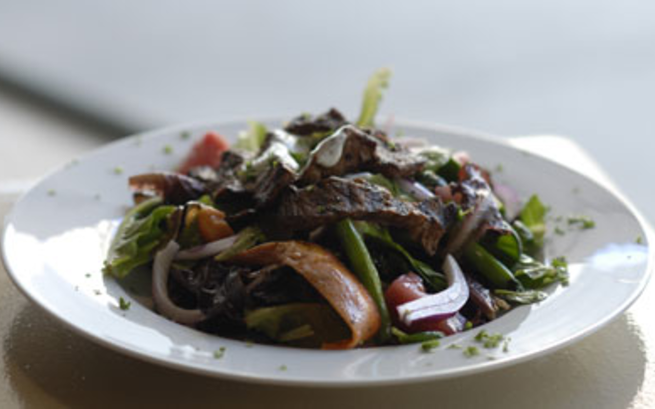 MINT CONDITION: The "hot beef" salad is accented with mint.