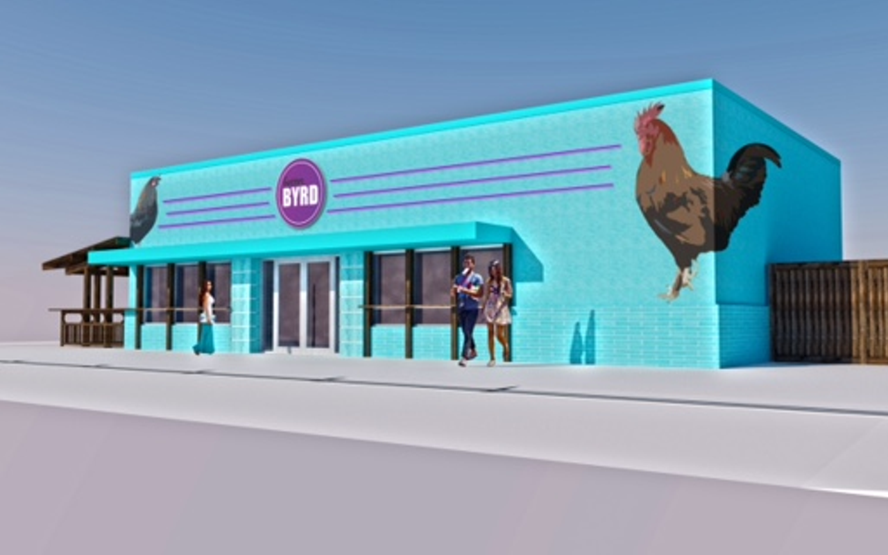 A rendering of the new BetterBYRD restaurant at 2221 W. Platt St. in Tampa.