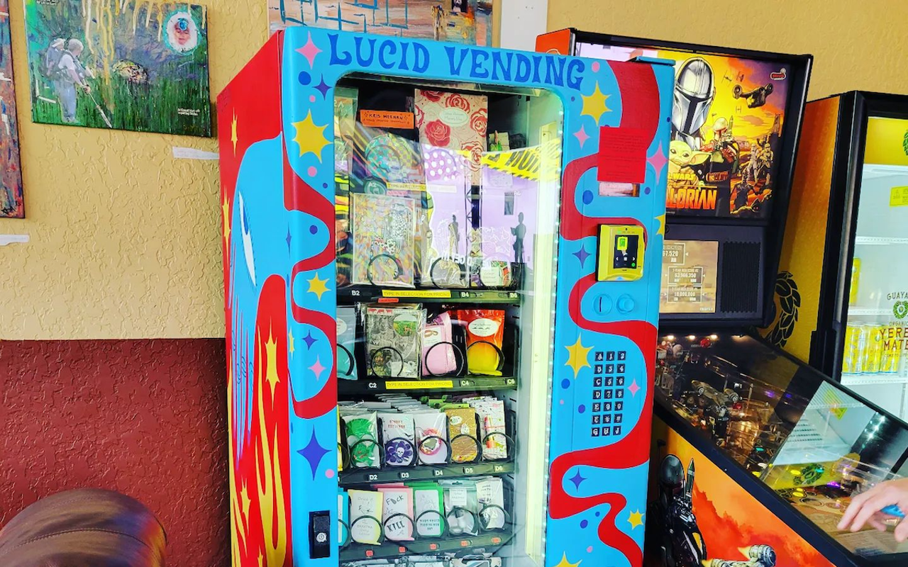 A Lucid Vending machine at Speakeasy Kava in St. Petersburg, Florida.