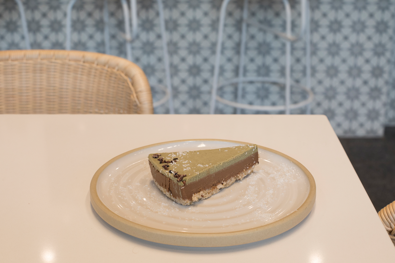 The matcha and chocolate cream pie might not make you forget decedent dairy creations, but it's a most pleasant way to end your visit.