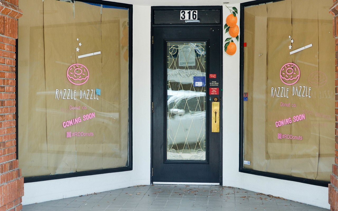 The interior of Dunedin's soon-to-open Razzle Dazzle Donut Co. remains in the works.