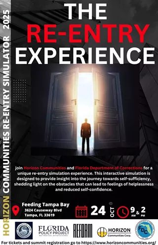 Hosted by Horizon Communities and the Florida Department of Corrections, this immersive, interactive event invites policymakers, justice professionals, and community leaders to step into the shoes of someone navigating life after incarceration.