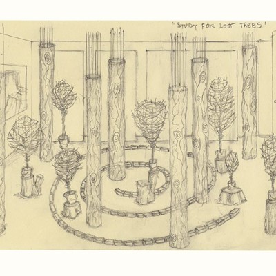 Exhibition Sketch, Lost Trees, Gallery221