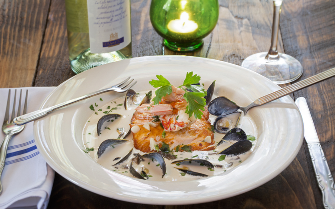 INDULGE, MY PRETTY: BP’s Brittany Fish Stew, finished with fresh herbs and a little crème fraîche.