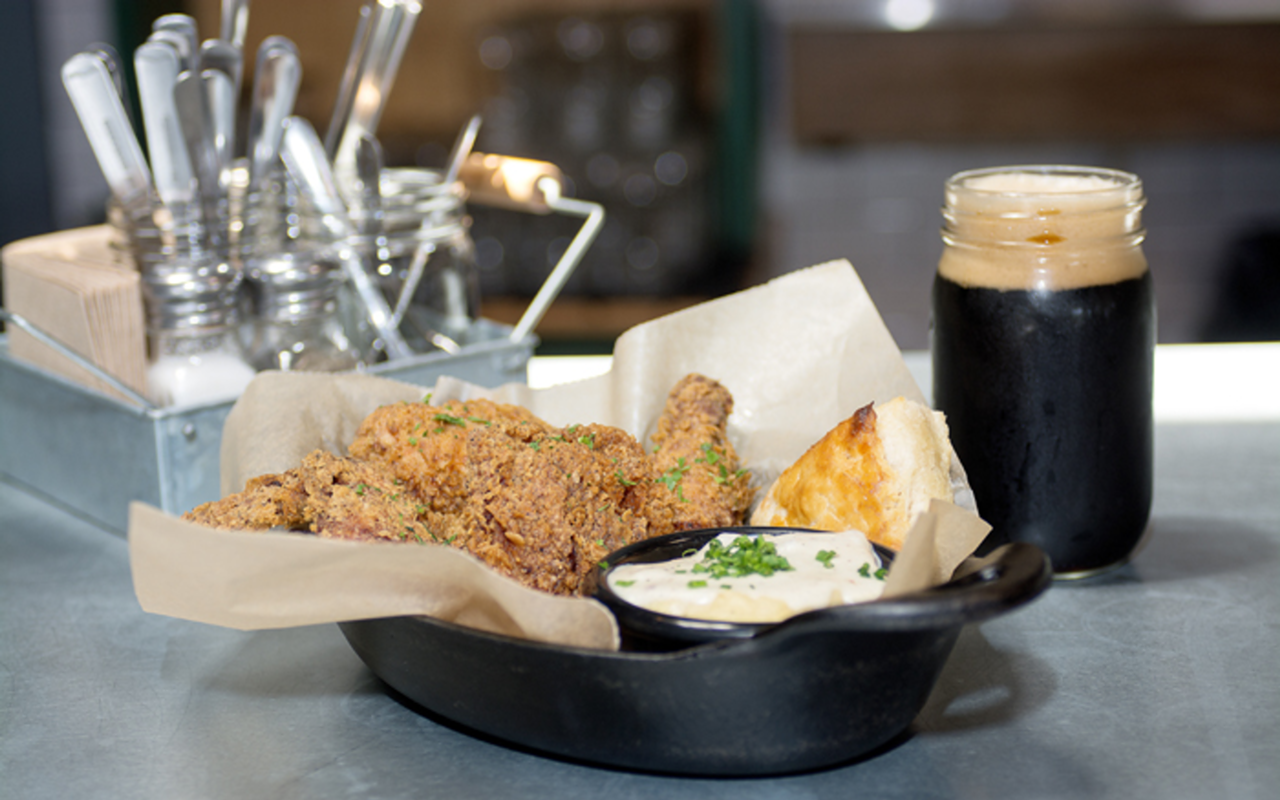 Urban Comfort's signature fried chicken arrives crunchy and full of flavor.