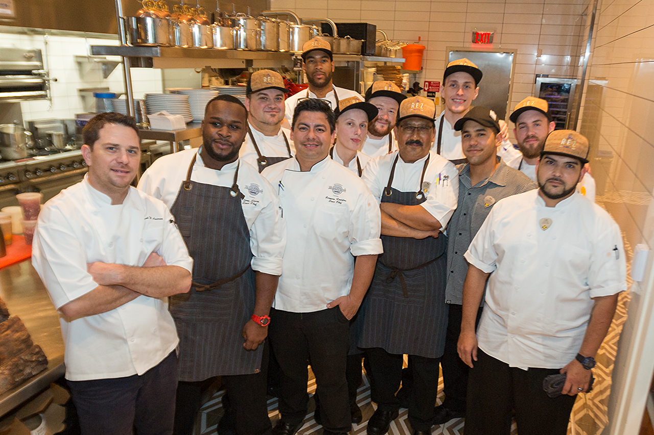 The Seminole Hard Rock Hotel & Casino restaurant's chef staff, including creative culinary director Frank Anderson (L).