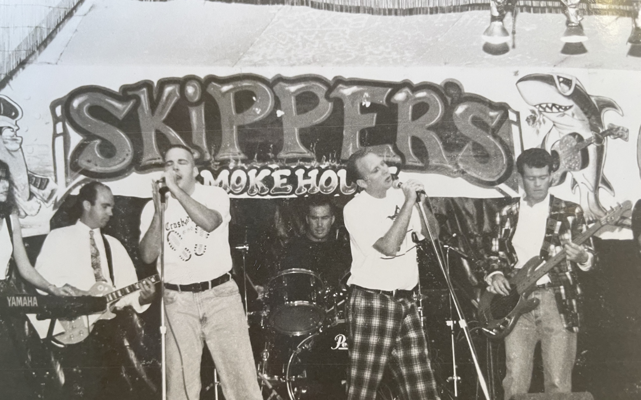 Vintage photo of Hopscotch at Skipper's Smokehouse in Tampa, Florida where on July 8, 2022, the band will reunite for the first time in 25 years.