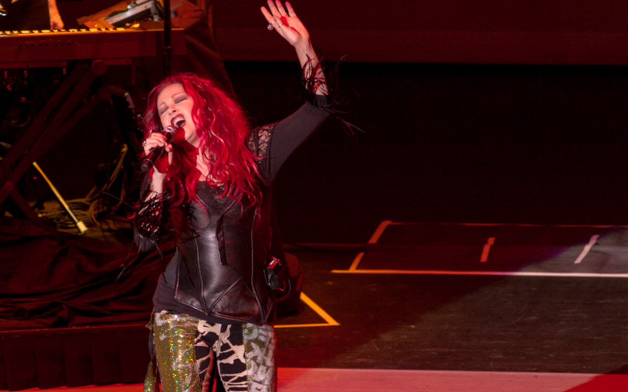 Cyndi Lauper howls it out at Ruth Eckerd Hall, Clearwater, on Fri., Nov. 8, 2013.