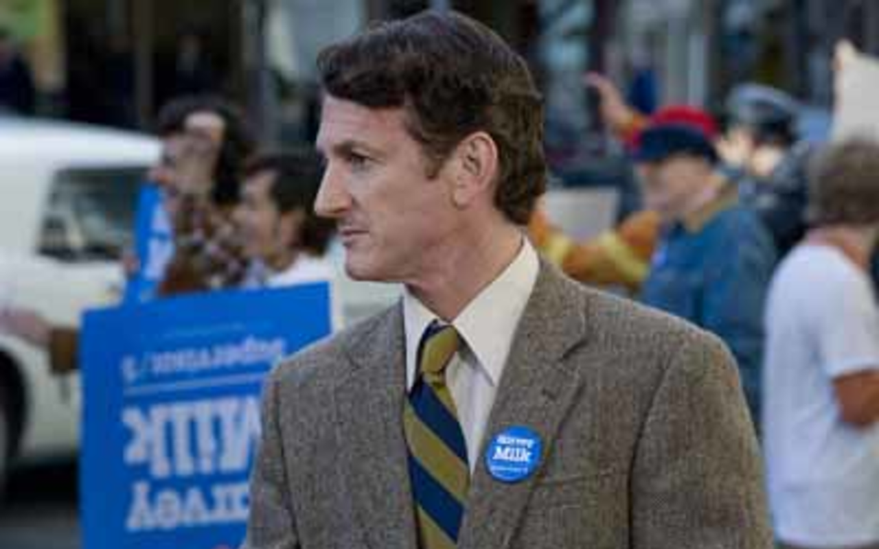 DRINK IT IN: Sean Penn, in one of his best performances, plays gay-rights icon Harvey Milk in Gus Van Sant's Milk.