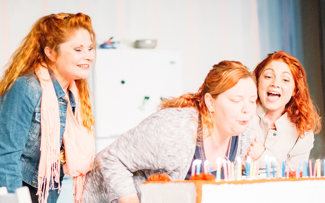 SIBLING REVELRY: The Magrath sisters, from left, are played by Katrina Stevenson (Meg), Christen Petitt Hailey (Lenny) and Katie Castonguay (Babe). 