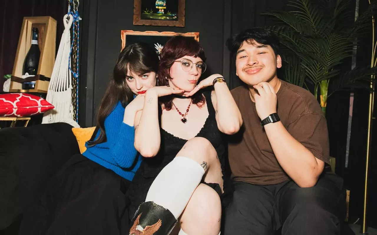 (L-R) Jennifer Bodine, Emma Hintz, and Joshua Reynes of Small Talks Mag at Cellarmasters in St. Petersburg, Florida