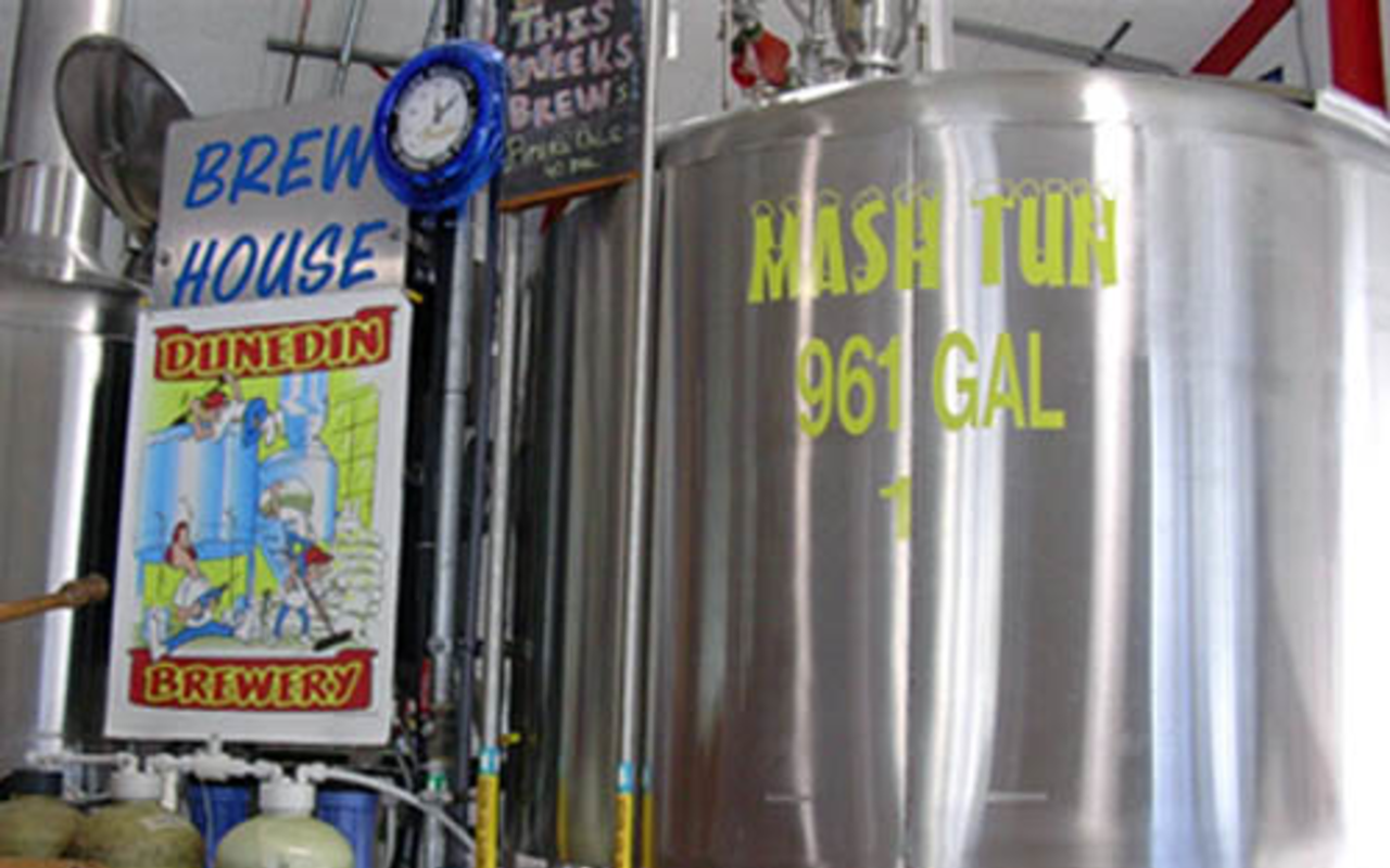 GET TANKED: Dunedin Brewery's bar runs partially adjacent to the massive steel tanks where beer magic is made.