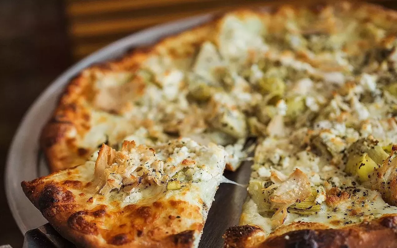 Sally O'Neal's fan favorite chicken artichoke pizza.