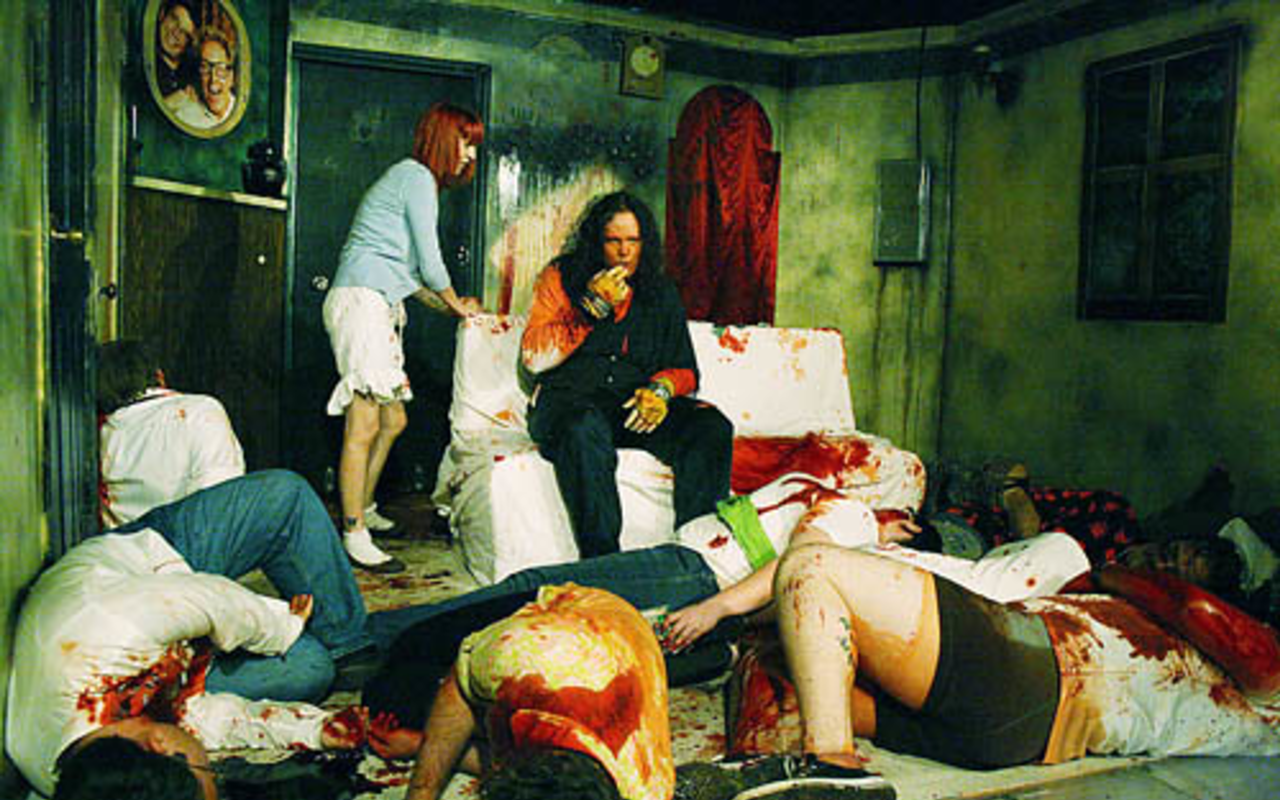 THINK OF THE CLEANUP COSTS: The bloody aftermath of a Splatter scene.