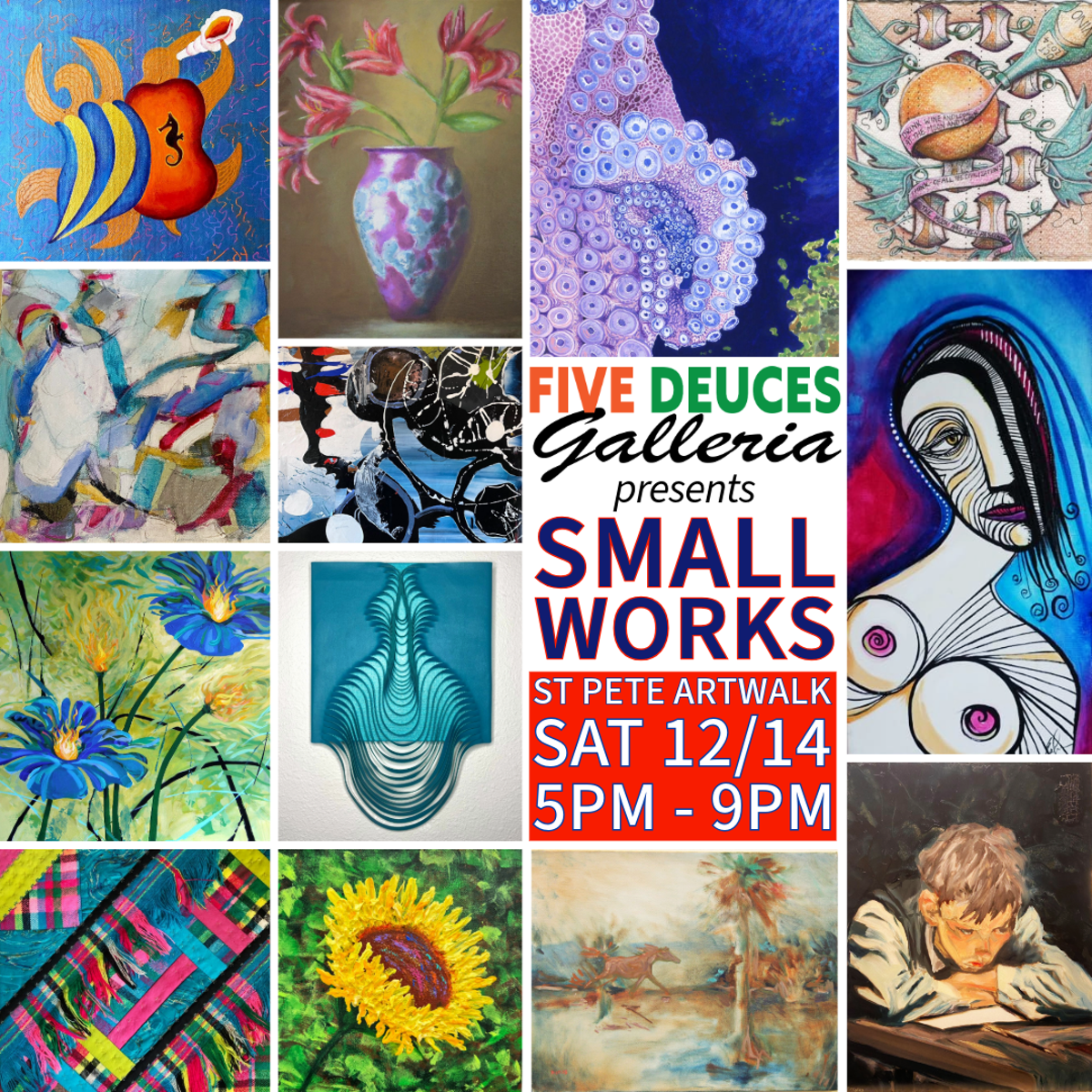 Five Deuces Small Works opening 12/14 5pm