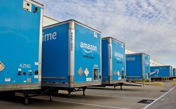 Amazon trailers in Miami, Florida.