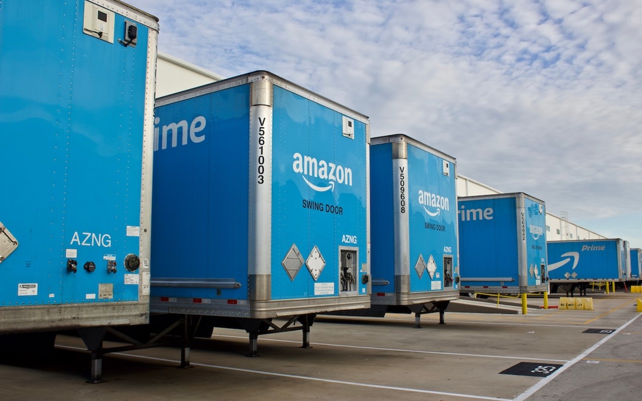 Amazon trailers in Miami, Florida.
