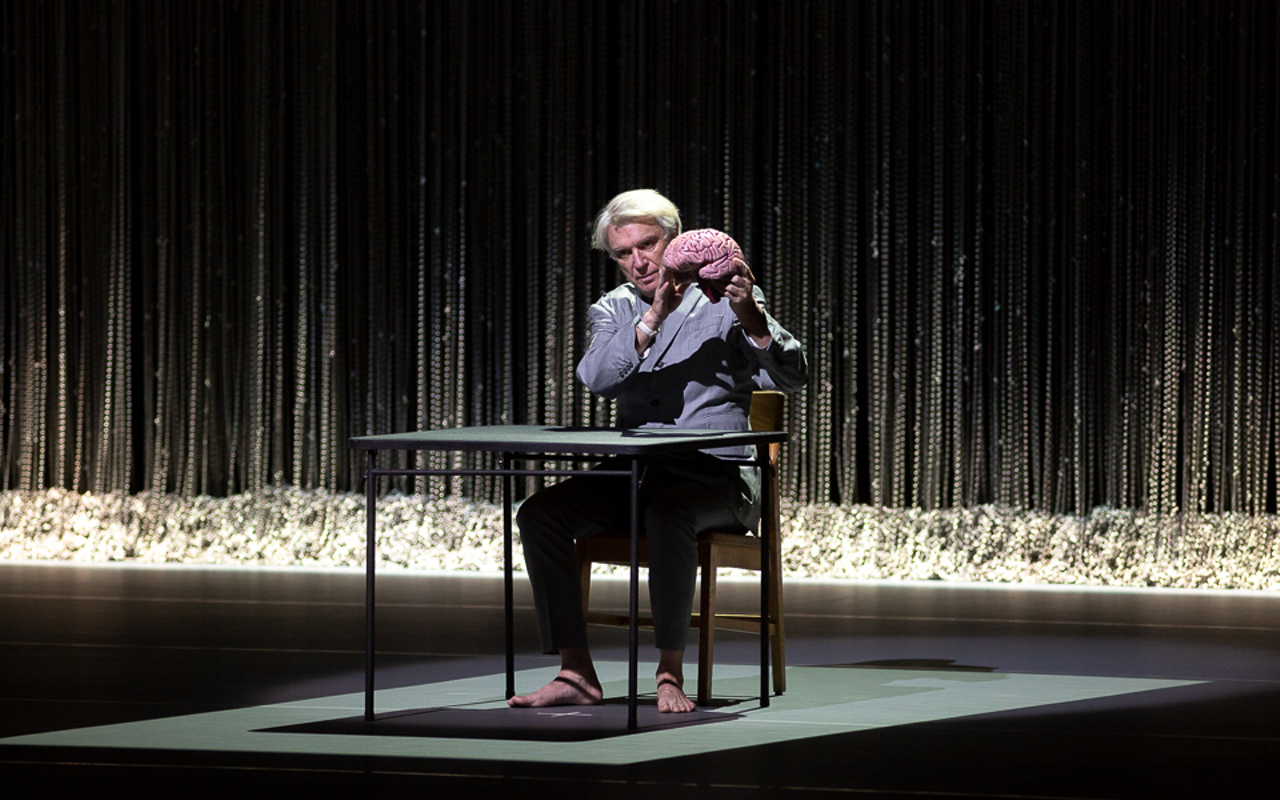 David Byrne plays Mahaffey Theater in St. Petersburg, Florida on Sept. 30, 2018.