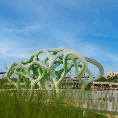 Marc Fornes’ ‘Form Of Wander’ sculpture outside of Julian B. Lane Riverfront Park in Tampa, Florida.
