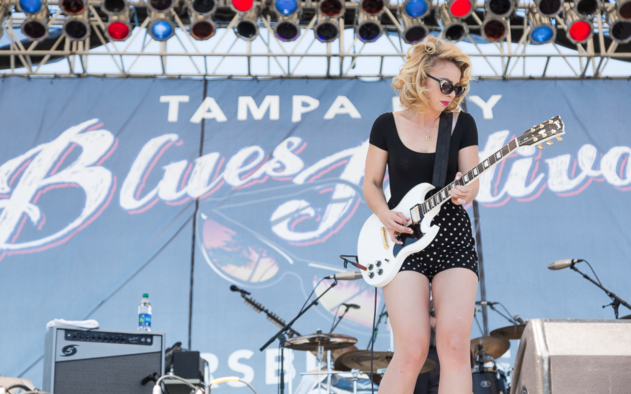 Samantha Fish Band plays Tampa Bay Bluesfest at Vinoy Park in St. Petersburg, Florida on April 8, 2017.
