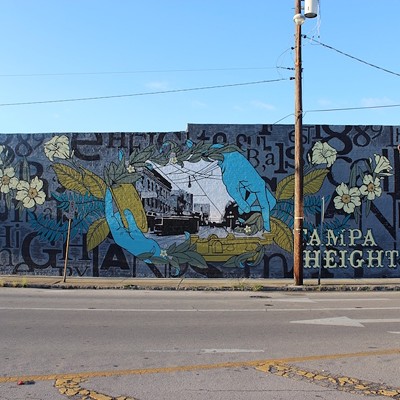 Café Hey mural remembers Tampa Heights’ history1540 N Franklin St., TampaTony Krol fondly remembers the Tampa Heights mural as the first large-scale mural he completed with Michelle Sawyer in 2015. The mural reflects Tampa Heights' history in the hands of its workers, in its old streetcars, and in the words of Tampa Heights newspaperman William Benton HendersonPhoto via Illsol/Michelle Sawyer