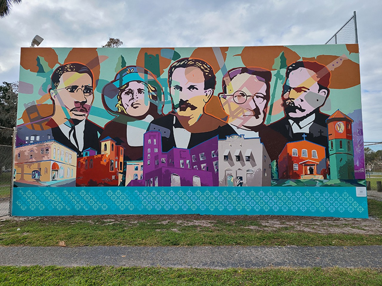 MacFarlane Park murals pay tribute to West Tampa’s history
1700 N MacDill Ave., Tampa
In 2005, the City of Tampa commissioned Tampa artists Edgar Sanchez Cumbas and Guillermo Portieles to paint a mural on West Tampa’s historic MacFarlane Park. “Kaleidoscope: A Heritage of Color,” tells West Tampa’s history through its people. From left to right, Kaleidoscope shows us the people who made Tampa—civil rights activist Robert Saunders, women’s rights activist Luisa Capetillo, Cuban nationalist Jose Marti, West Tampa founder Hugh Macfarlane, and Fernando Figueredo, the first Mayor of West Tampa.Photo via City of Tampa