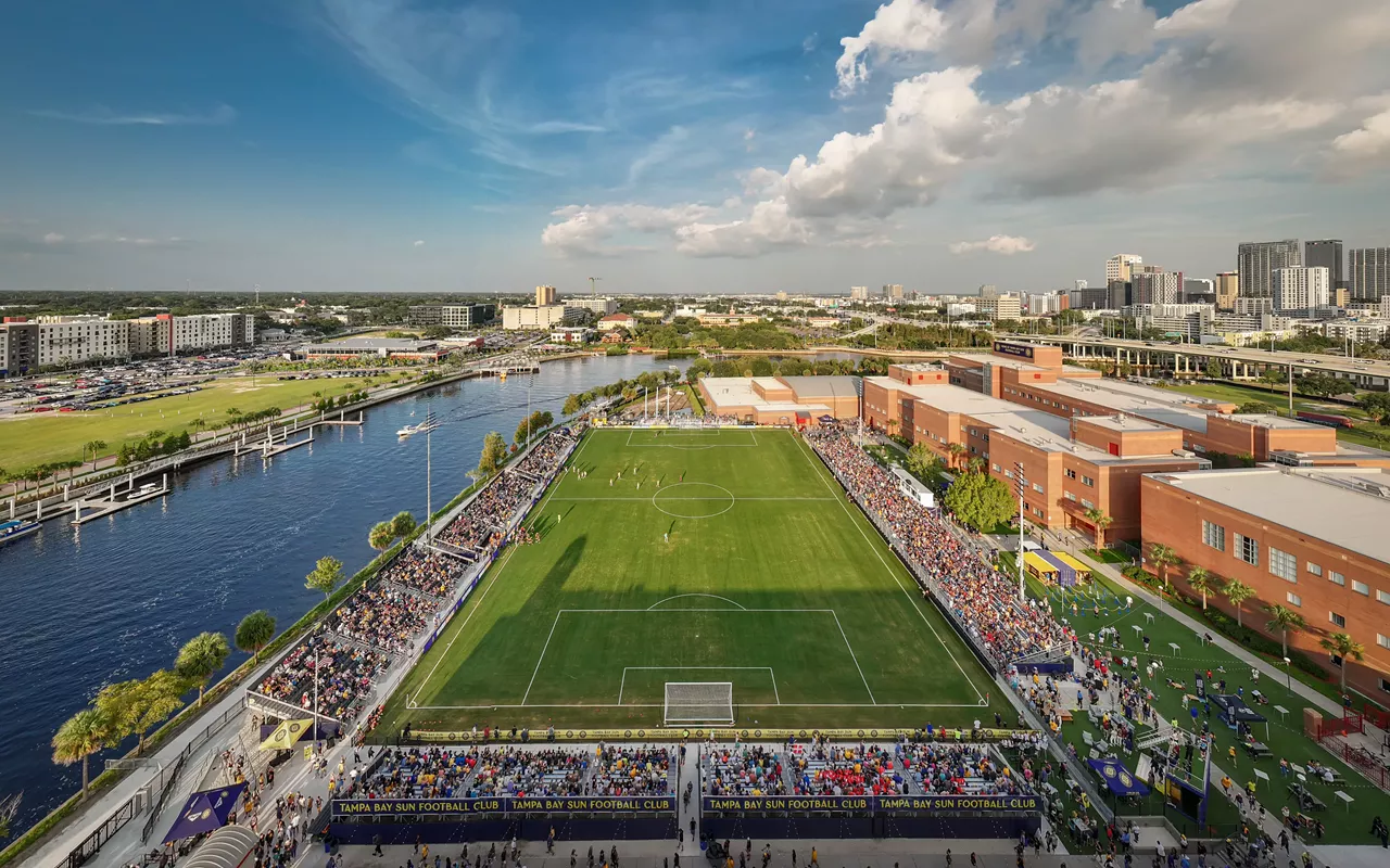 Fans at Tampa Bay Sun FC's sold-out season kickoff at Blake High School in Tampa, Florida on Aug. 18, 2024.