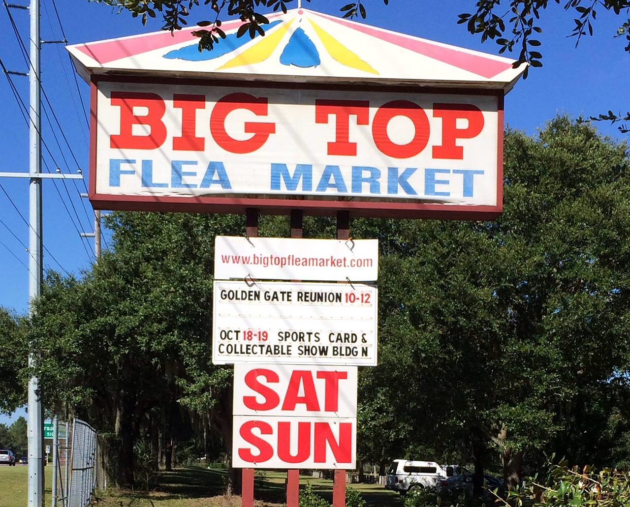 Big Top Flea Market
Let’s just say the pandemic was not kind to flea markets. Big Top was the go-to spot for those looking to spend a lazy weekend day searching for knick knacks and bartering deals on sports cards. After 26 years of selling treasures to Tampa locals, the market was shut down in 2020. And you guessed it, townhouses are set to pop up on the property. 
Photo via Big Top Flea Market/Facebook