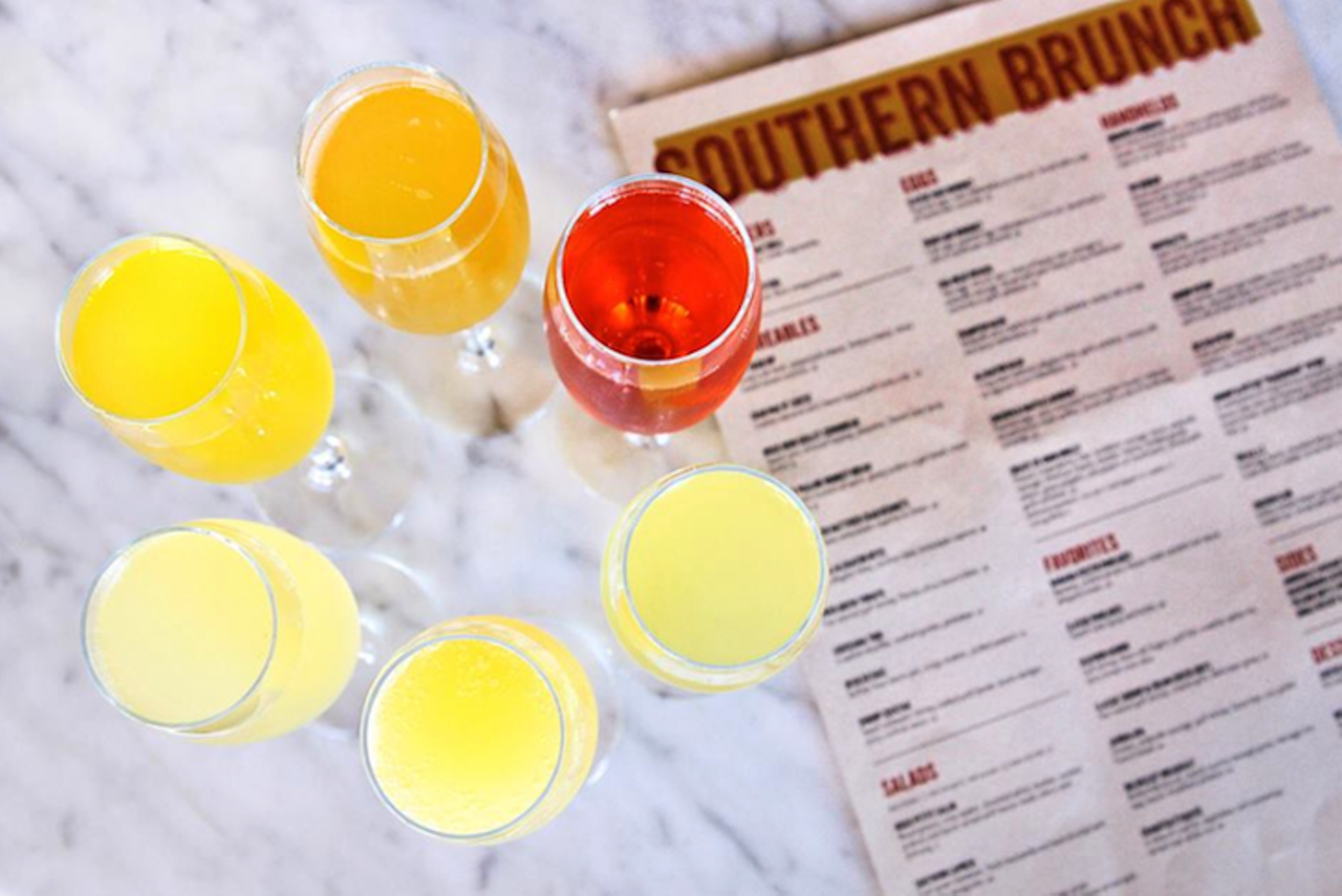 Roux  
4205 S MacDill Ave, Tampa,  813-443-5255
This brunch is all about southern classic offerings and a variety of fruity mimosas. Choose from orange, pineapple, pomegranate, peach, passion or ginger -- or one of each.
Photo via Roux/Facebook