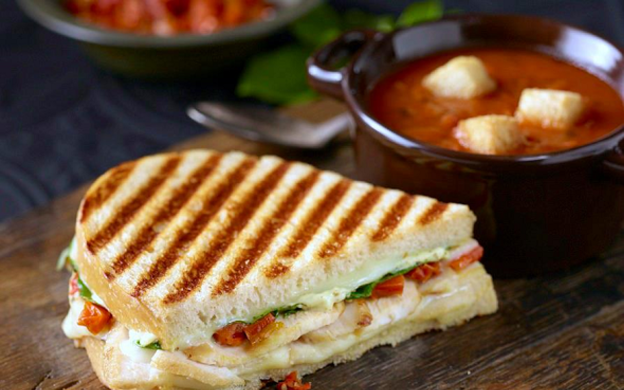 Diners swoon over the cafe's Chicken Pomodori panini.