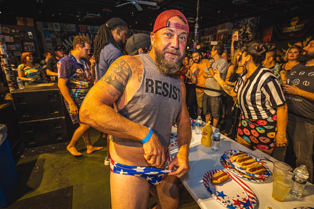Scott Lambert before competing in Hot Dog Party 16 at Crowbar in Ybor City, Florida on July 3, 2022.