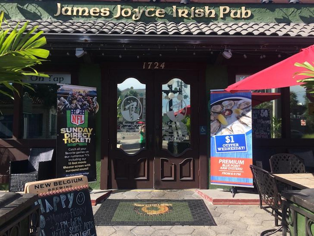 James Joyce Irish Pub  
1724 E 8th Ave., Tampa, 813-247-1896
When everything else is closed in Ybor, James Joyce is open until 3 a.m. seven days a week. Always dim-lighting, and a crazy long beer list, and shot specials. Grab their award-winning Sriracha burger - angus beef burger topped with homemade Sriracha sauce, cucumbers, pickled ginger and Asian slaw.
Photo via James Joyce Irish Pub/Facebook